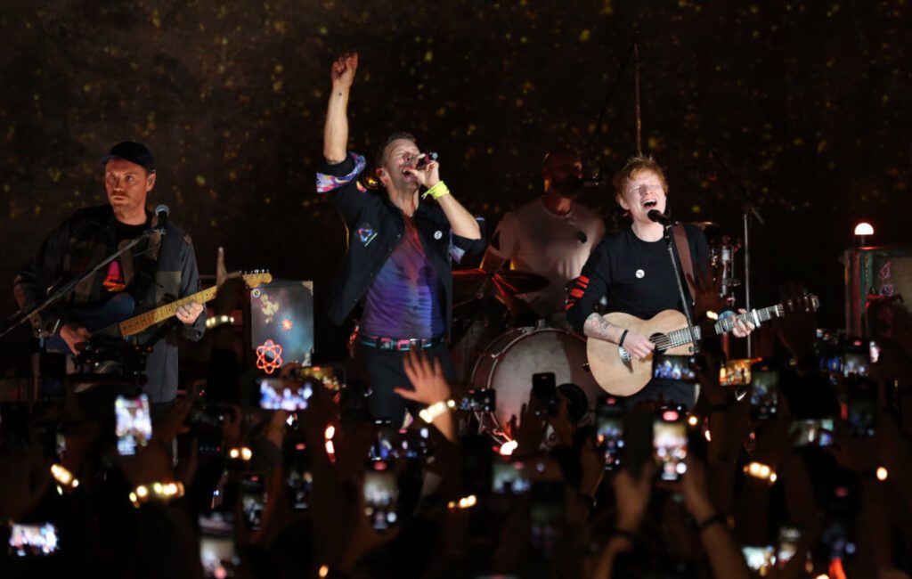 Watch Ed Sheeran join Coldplay for performance of 'Fix You' at album launch gig