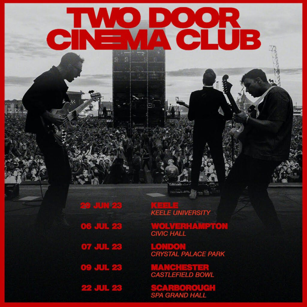 Two Door Cinema Club 2023 UK tour poster