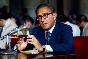 (Original Caption) Appearing before the Senate Foreign Relations Committee 9/7 on his nomination to be Secretary of State, Henry Kissinger pledged to cooperate closely with Congress in conducting foreign policy for a 