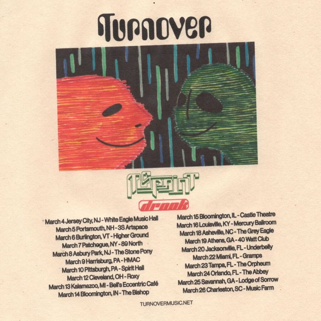 Turnover announce March tour with MSPAINT & Drook
