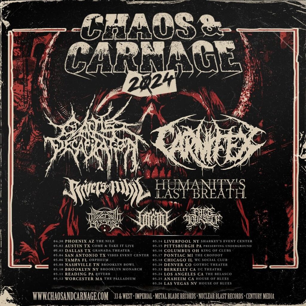 Cattle Decapitation, Carnifex, Rivers of Nihil & more on board 2024 ‘Chaos & Carnage’ tour