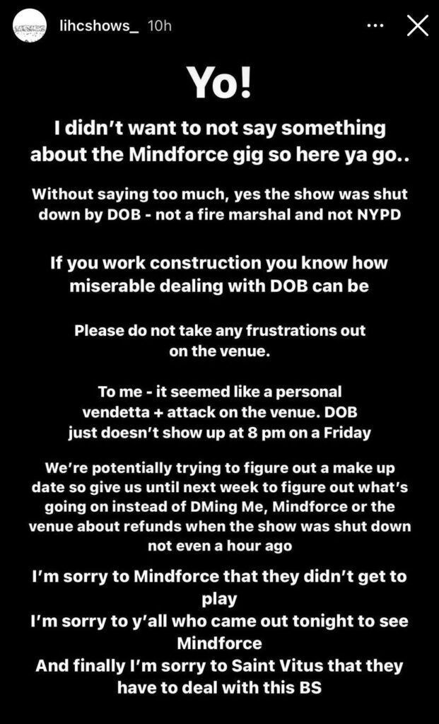 Mindforce’s Saint Vitus show shut down during Balmora