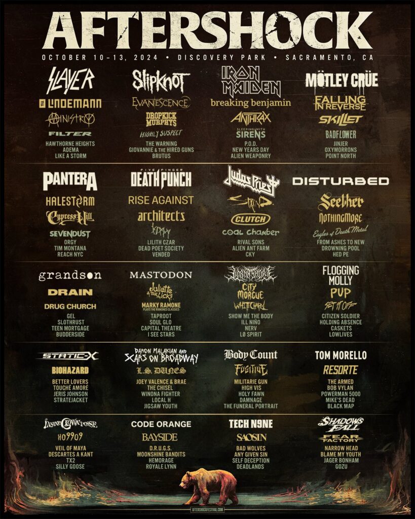 Aftershock 2024 lineup (Slayer, Iron Maiden, ICP, Slipknot, Mötley Crüe, Pantera, Judas Priest, more)