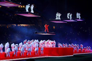 GLENDALE, ARIZONA - FEBRUARY 12: Rihanna performs onstage during the Apple Music Super Bowl LVII Halftime Show at State Farm Stadium on February 12, 2023 in Glendale, Arizona. (Photo by Ezra Shaw/Getty Images)