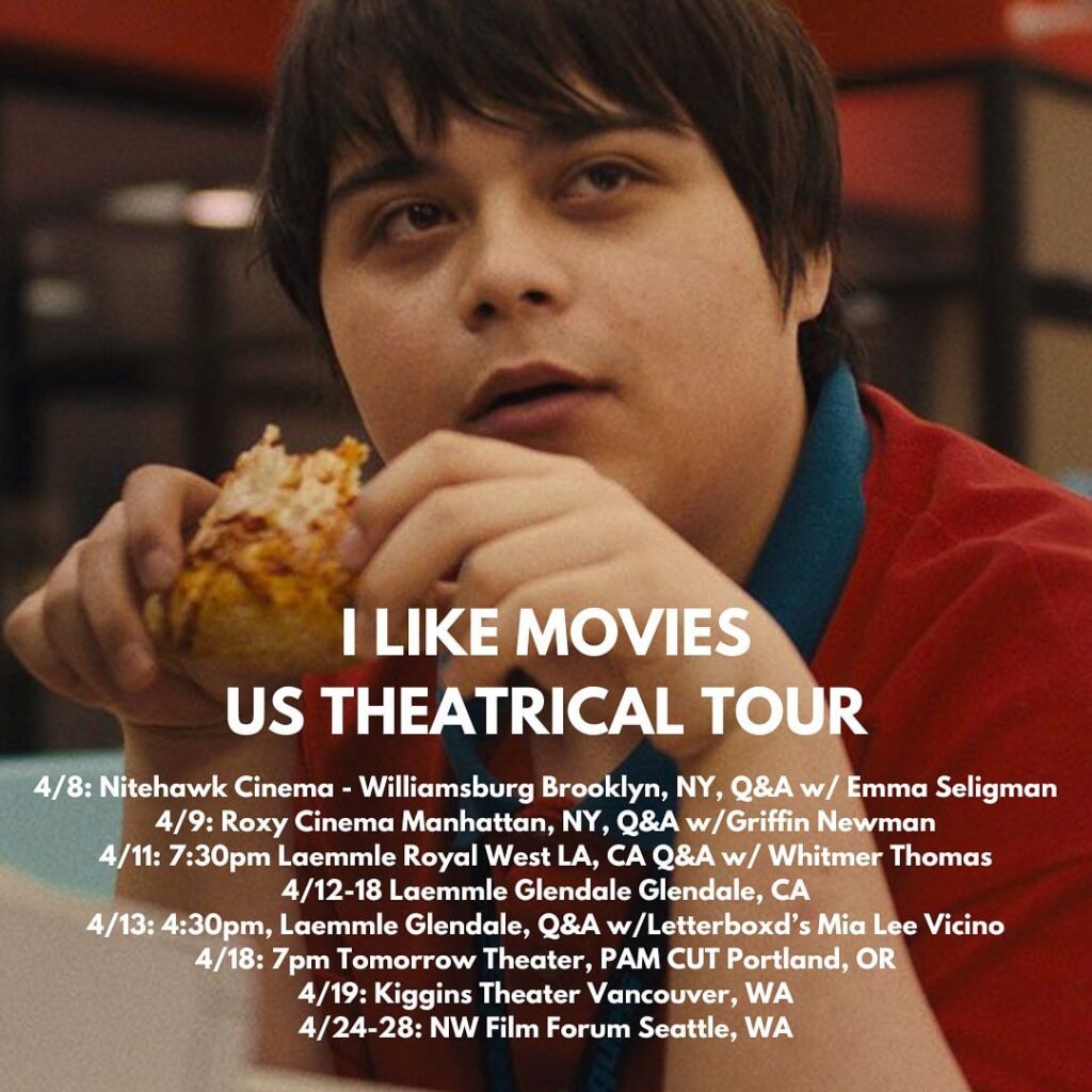 Filmmaker Chandler Levack taking ‘I Like Movies’ on US screening/Q&A tour (NYC dates with Emma Seligman and Griffin Newman)