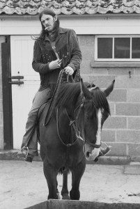 Lemmy Kilmister on horseback on May 10, 1974.