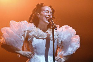 LONDON, ENGLAND - MAY 28: Allie X performs on stage at KOKO on May 28, 2024 in London, England.  (Photo by Gus Stewart/Redferns)