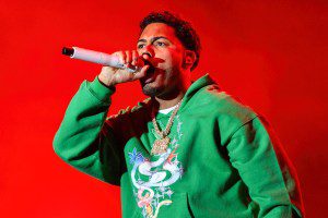 PORTO, PORTUGAL - 2024/05/24: Puerto Rican rapper, singer and songwriter, Myke Towers, performs live on stage at North Festival 2024 in Porto. North Festival is held between 24th and 25yh of May at Serralves Park in Porto. (Photo by Diogo Baptista/SOPA Images/LightRocket via Getty Images)