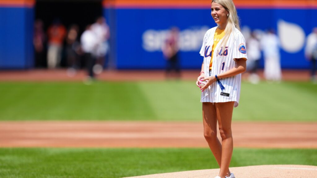 Hawk Tuah Girl’s First Pitch at a Mets Game Got Everyone Unnecessarily Mad