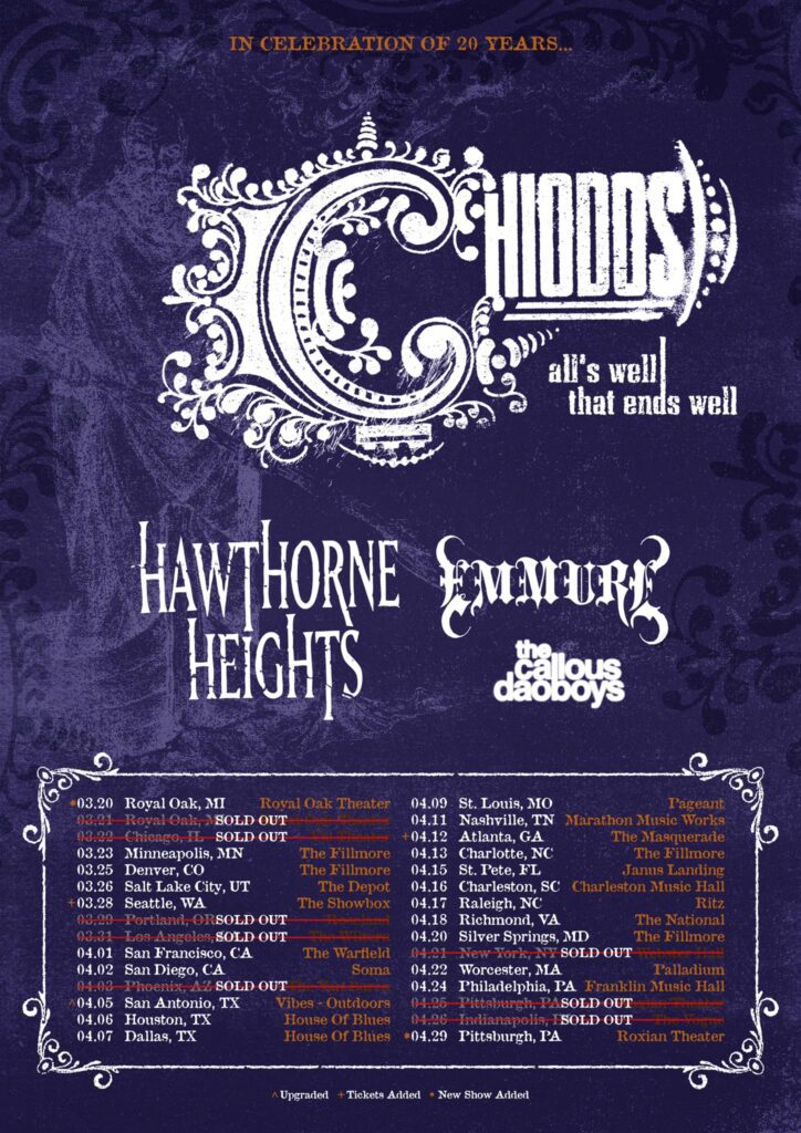 Chiodos 2025 tour