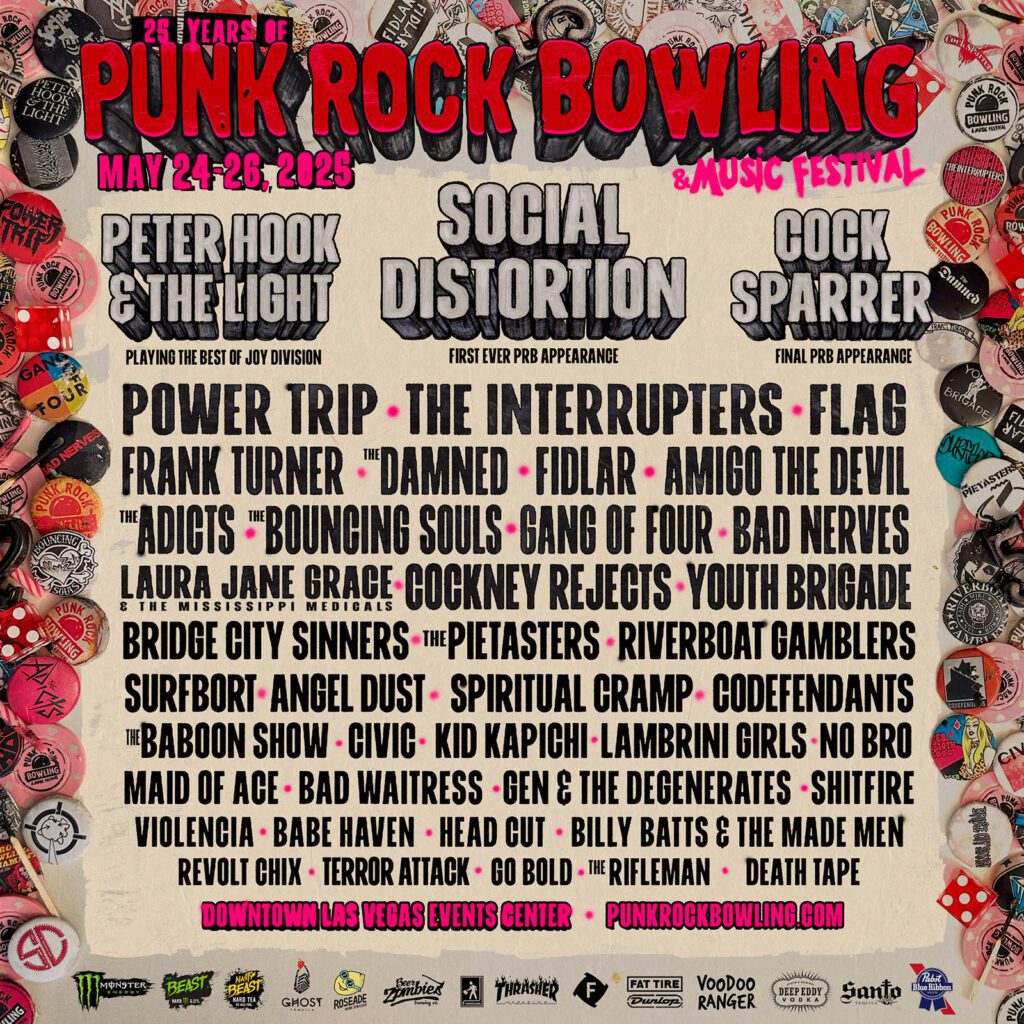 Punk Rock Bowling 2025 lineup: FLAG, Peter Hook (playing Joy Division), Social Distortion, Power Trip & more