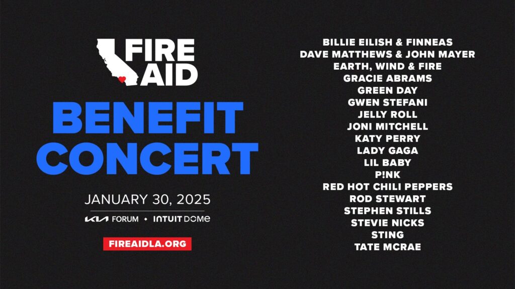 Stevie Nicks, Joni Mitchell, Green Day, Lady Gaga, Billie Eilish & more playing FireAid benefit