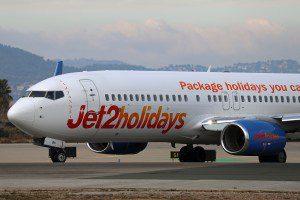 A Boeing 737-8MG from Jet2 prepares for takeoff on the runway at Barcelona Airport in Barcelona, Spain, on January 11, 2024. (Photo by Joan Valls/Urbanandsport/NurPhoto via Getty Images)